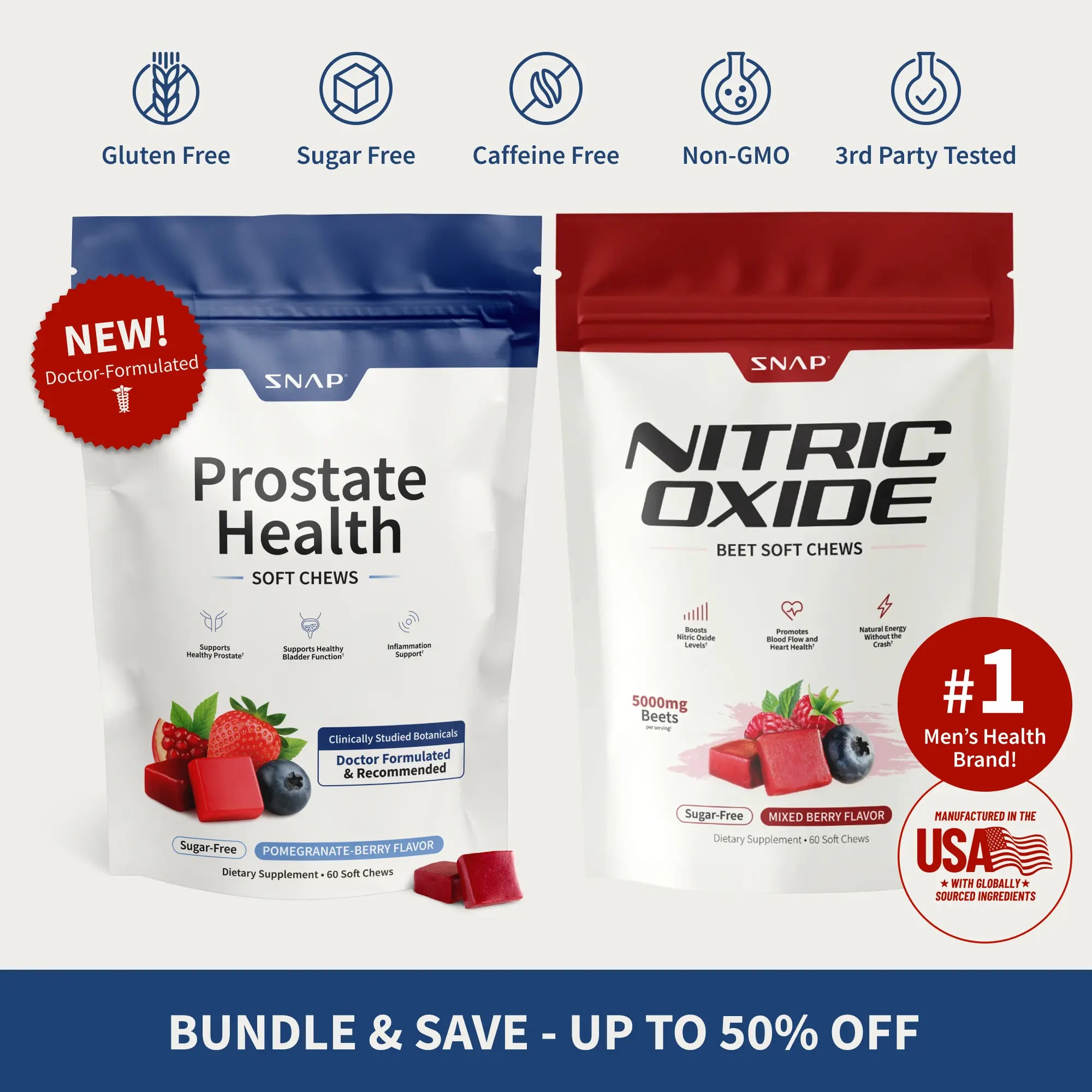 NitroMen Balance prostate support chews bottle