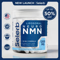 Selerb Liposomal NMN Supplement bottle showcasing 12-in-1 formula for NAD+ energy support.