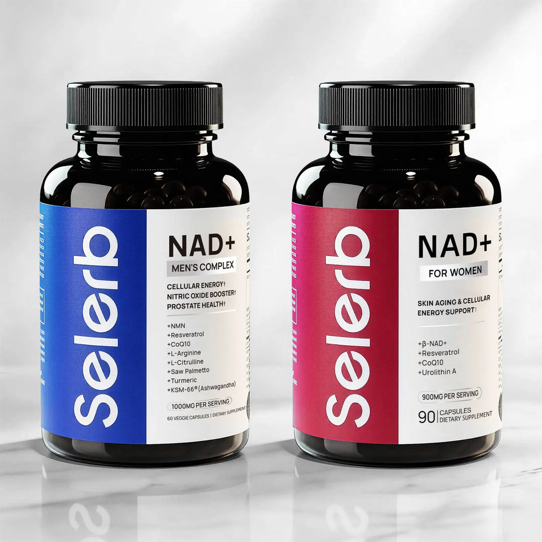NitroCore NAD cellular optimization supplement bottle for men's wellness and energy support.