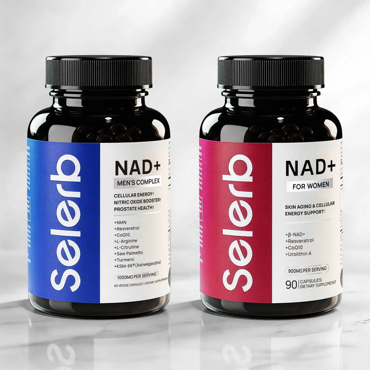 NitroCore NAD cellular optimization supplement bottle for men's wellness and energy support.
