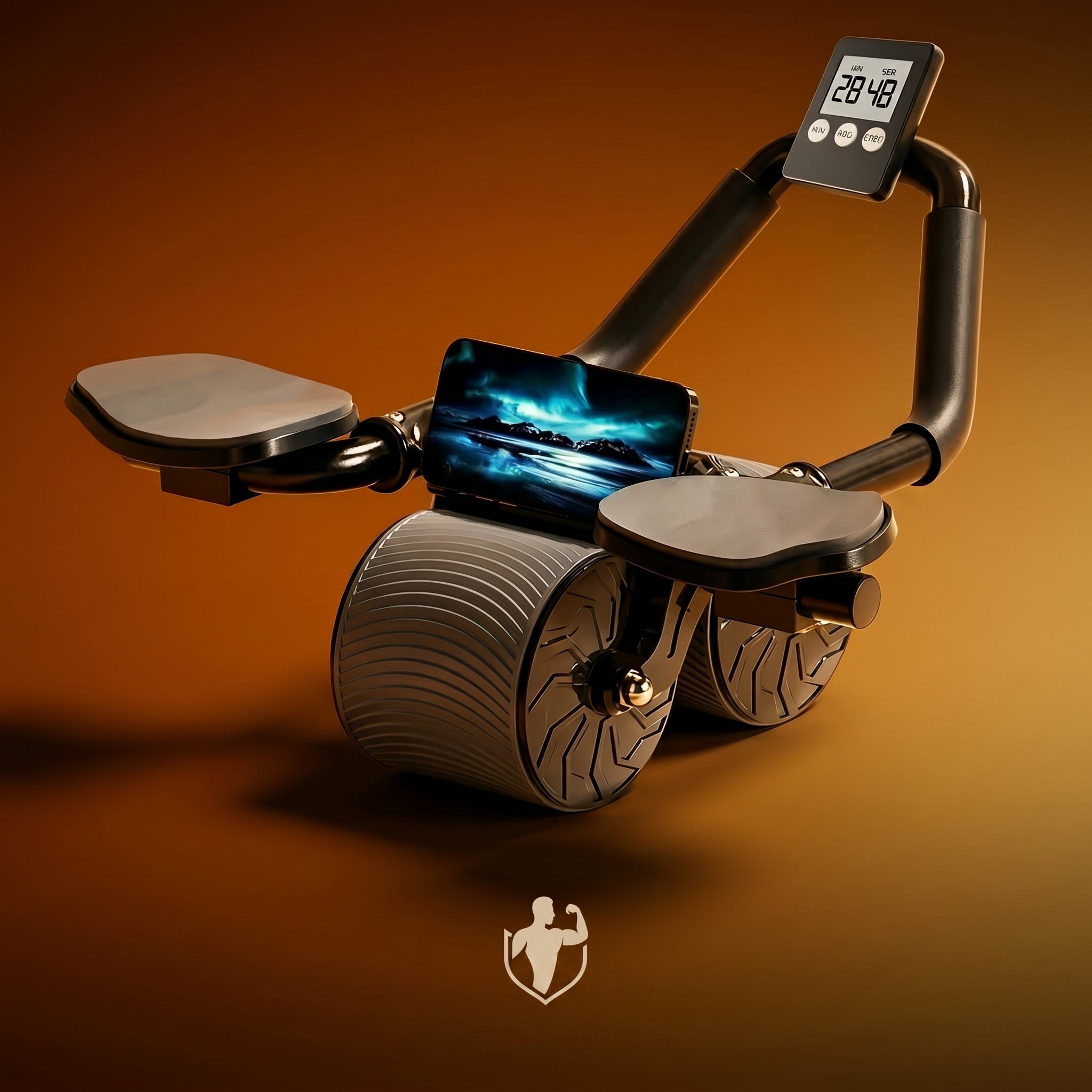 “automatic rebound ab wheel AbX Pro front view